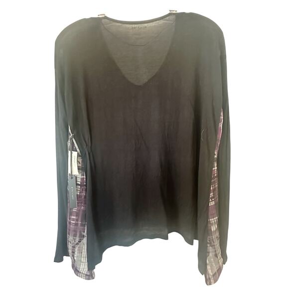 NWT Eric + Lani Girl Crush Long Sleeve Top Purple and Black Horse Print Medium - Picture 2 of 9